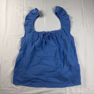 Vineyard Vines Women's Blue Smocked Floral 100% Cotton Top Size Small - (423)